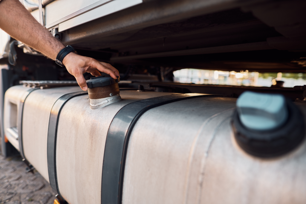 close up of safety inspector checking truck s gas 2024 12 13 18 59 21 utc